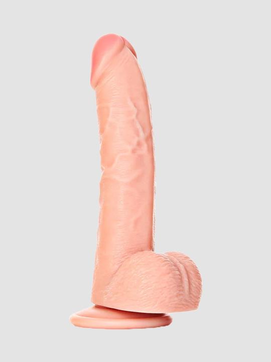 Produktbild RealRock Gebogener realistischer Dildo mit Kugeln und Saugnapf