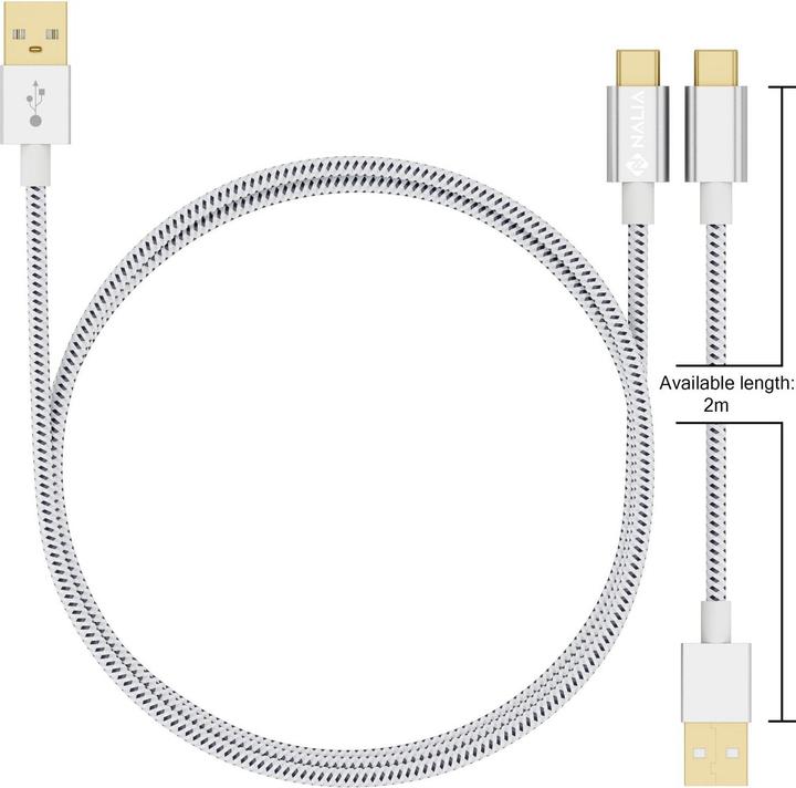 Produktbild Nalia Verbindungskabel (2 m, USB 2.0)