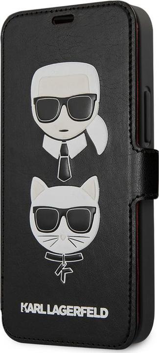 Produktbild Karl Lagerfeld Leather Cover Heads Book for Apple iPhone 12 /12 Pro Black KLFLBKSP12MFKICKC (EU ) (Apple iPhone 12 Pro, Apple iPhone 12)