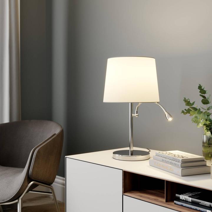 Actual product image Lindby Benjiro table lamp White/Chrome (240 lm, E27)