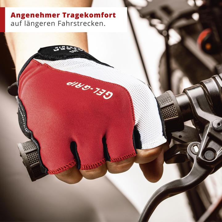 Produktbild Walser Fahrrad-Handschuhe S, rutschfeste Rad-Handschuhe mit Klettverschluss rot (S)