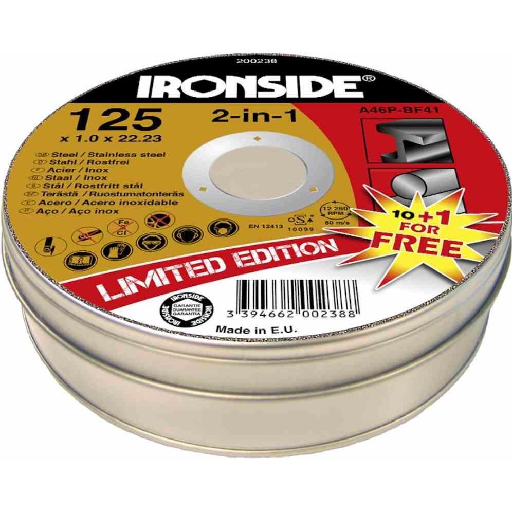 Ironside, Sägeblatt, Inox-Trennscheibe 125 x 1,0 10+1 in Blechdose