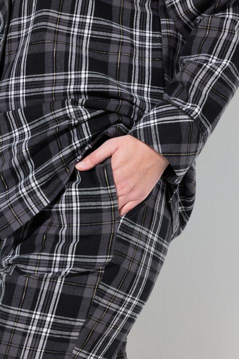 Produktbild Ulla Popken Pyjama, Flanell, Karo, Reverskragen, Langarm (46, 48)