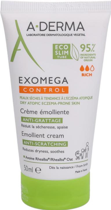 Actual product image A-Derma Exomega Control Emolient Cream (Eau de toilette, 50 ml)