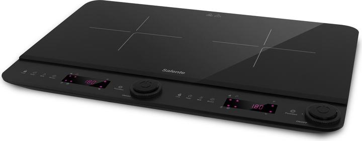 Salente InductPro2 schwarz / Elektro-Induktionsherd / 1300/1800W / 2 Kochplatten / 10 Einstellstufen