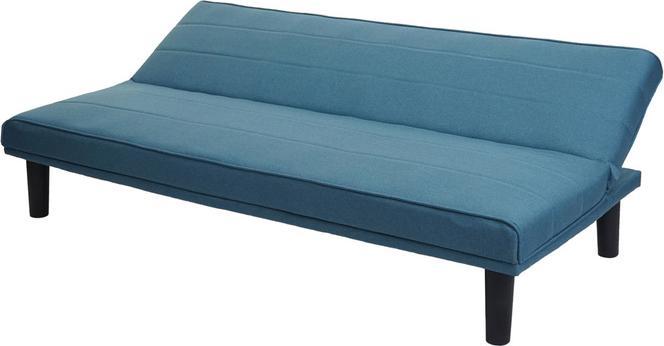 Produktbild Swisshandel24 Schlafsofa, Couch Klappsofa Gästebett Bettsofa, Schlaffunktion Stoff/Textil türkis-blau (Bettsofa)