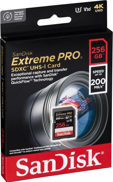 Productafbeelding SanDisk Extreme PRO UHS-I V30 (256 GB, SDXC, U3, UHS-I)