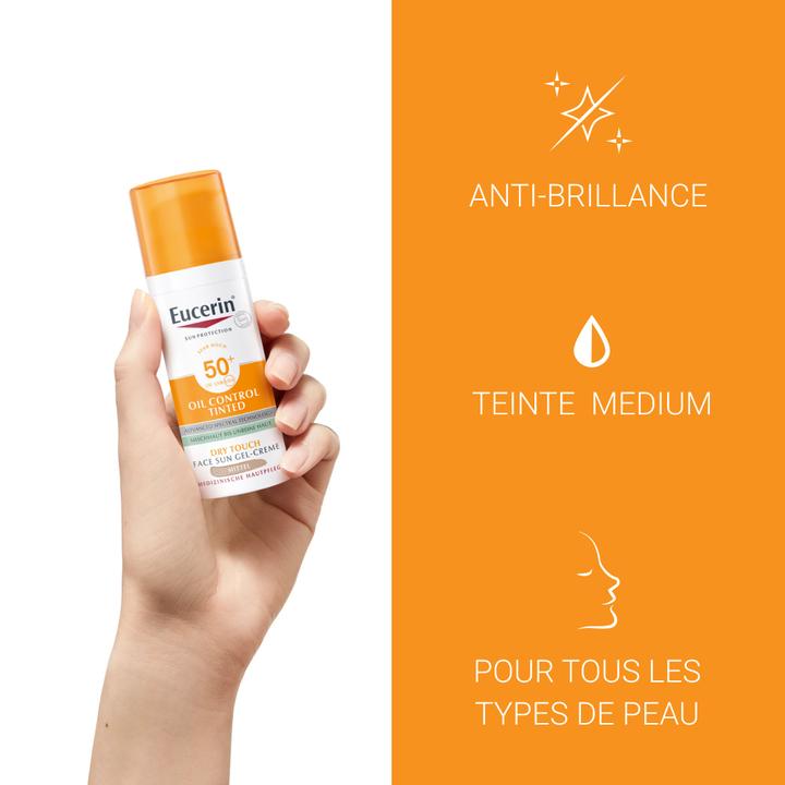 Actual product image Eucerin Oil Control Tinted (Sun cream face, SPF 50+, 50 ml)