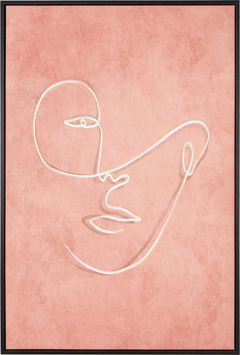 Beliani Quadro su tela con motivo di volto rosa 63 x 93 cm ASTI (63 x 93 cm)