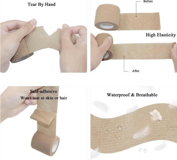 Actual product image ASMI 2 Stück selbsthaftender elastischer Pflasterverband (2 x)