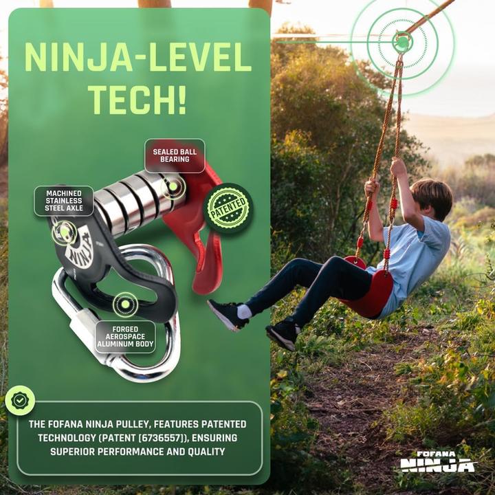 Produktbild Fofana Ninja Slider - Slackline Seilrutschen-Kit für den Hinterhof - 20m (20 m)