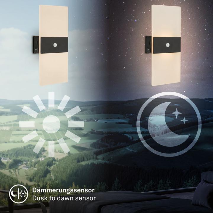 Produktbild Briloner AURA LED Akku Wandleuchte mit Sensor - Schwarz (100 lm)