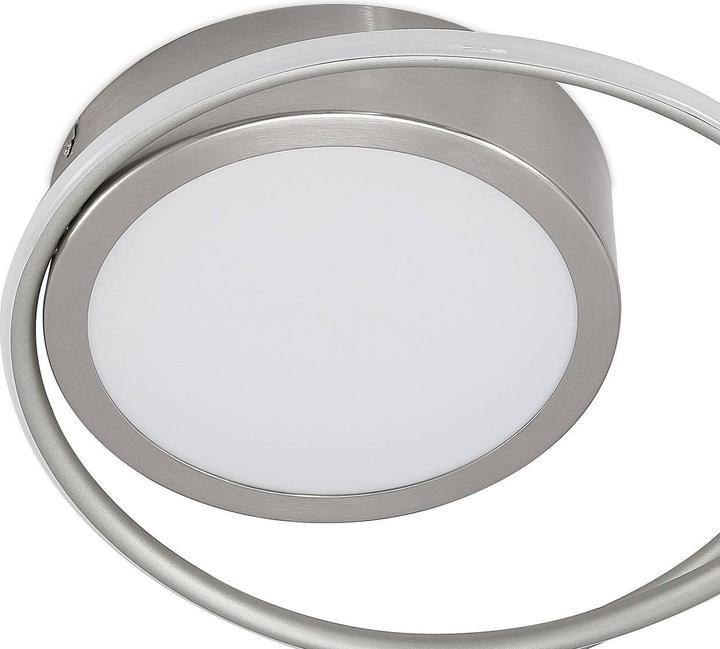 Actual product image Lindby Bovia LED ceiling lamp, CCT, dimmable, nickel (3900 lm)