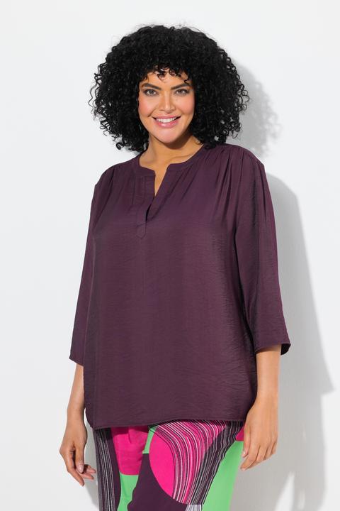 Immagine prodotto Ulla Popken Blusa dal taglio oversize con scollo a tunica e maniche a 3/4 (42, 44)