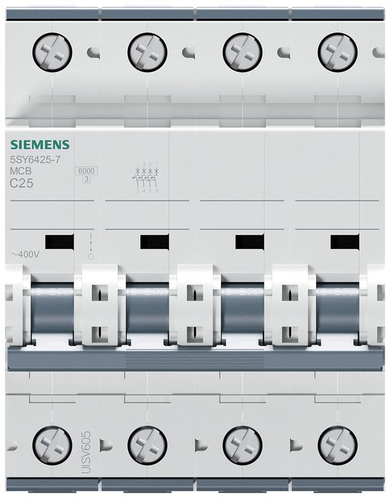 Produktbild Siemens Leitungsschutzschalter UC C 25A 3+N 400V 5SY6425-7