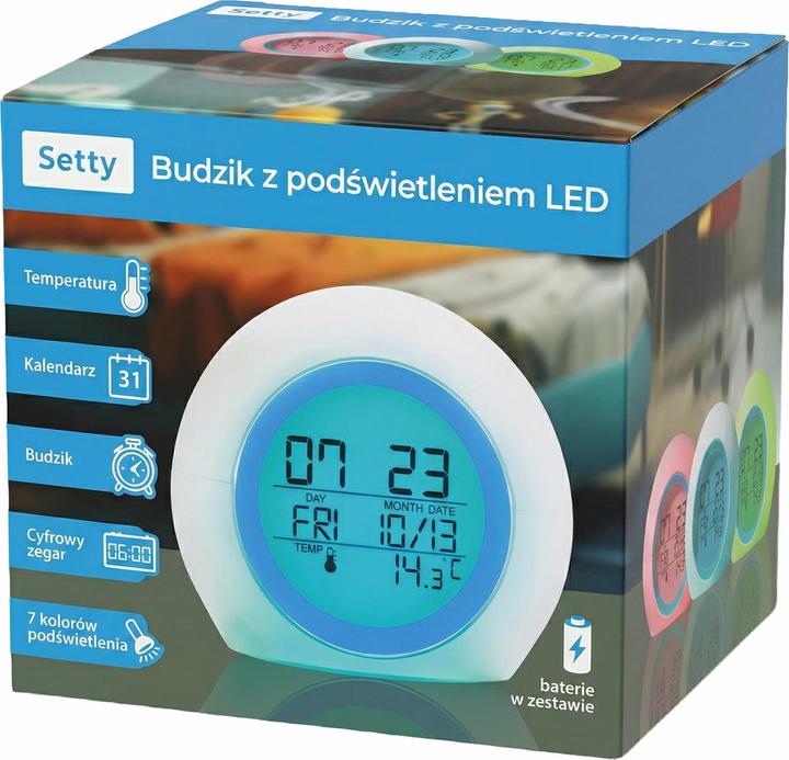 Produktbild MIX Setty alarm clock with LED light blue JZ-212