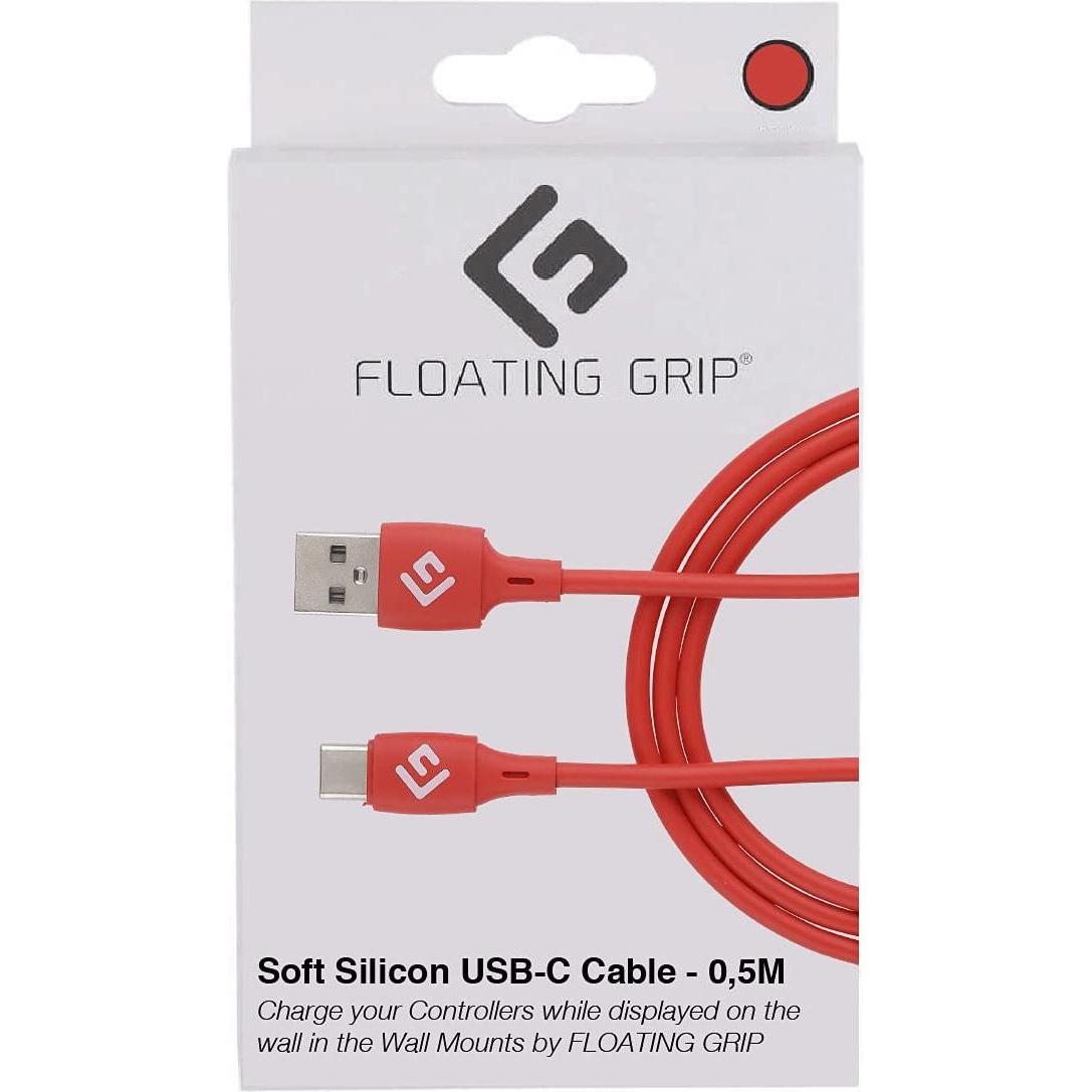 Floating Grip 0,5M Silicone USB-C Cable (Red) (0.50 m, USB 3.1), USB Kabel