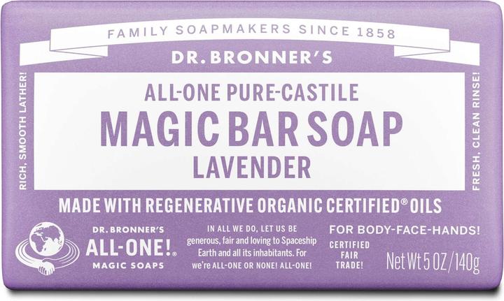 Produktbild Dr. Bronner's Dr Bronner's Lavender Pure-Castile Bar Soap Made with Organic Oils For Face Body & Hair Fair Trade C (Hartseife)