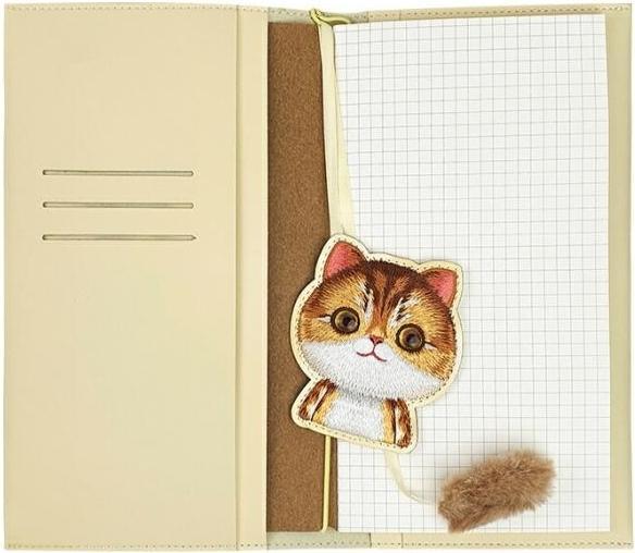 Produktbild Nimmy 2in1 Set notebook + pen khaki Big Eyed Pet 2.0 Cat