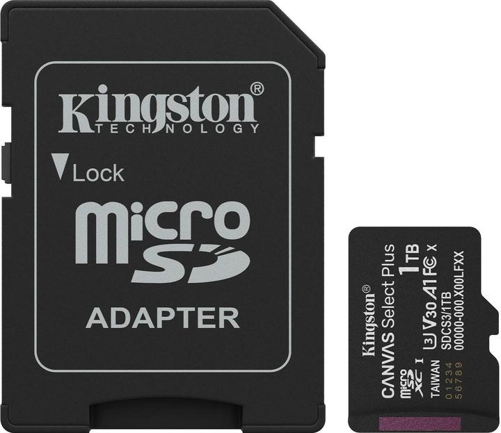 Produktbild Kingston Canvas Select Plus microSDXC 1TB Gen3 (1000 GB, microSDXC, U3, UHS-I)