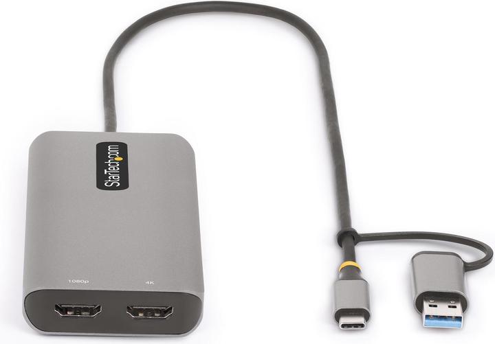 Image du produit StarTech COM USB-C & USB-A Multiport Adapter Dual HDMI 4K/1080p 3-Port USB Hub USB-C to A Dongle Min (USB-C, 3 Ports)