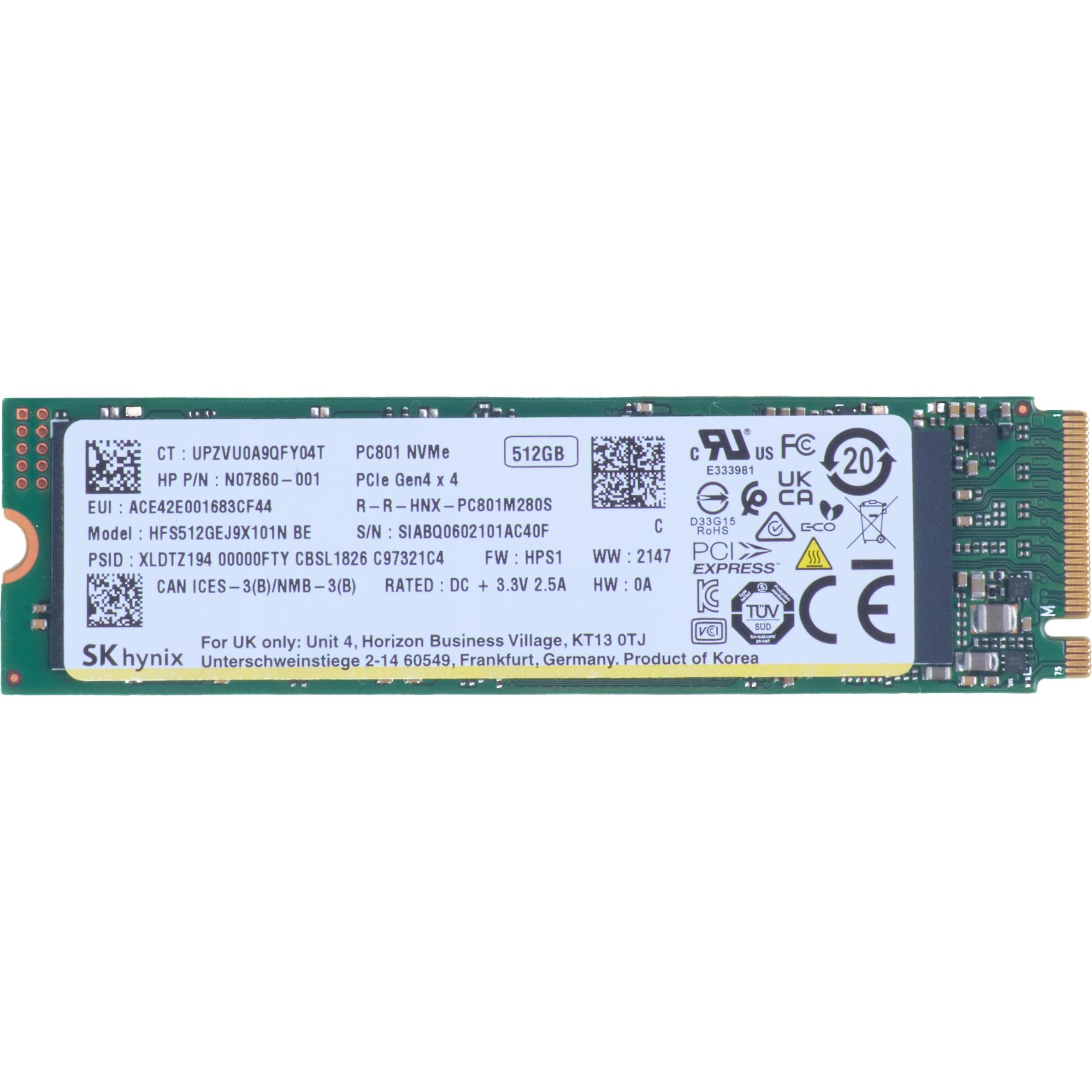 HP Pcie SSD (512 GB, M.2 2280), SSD