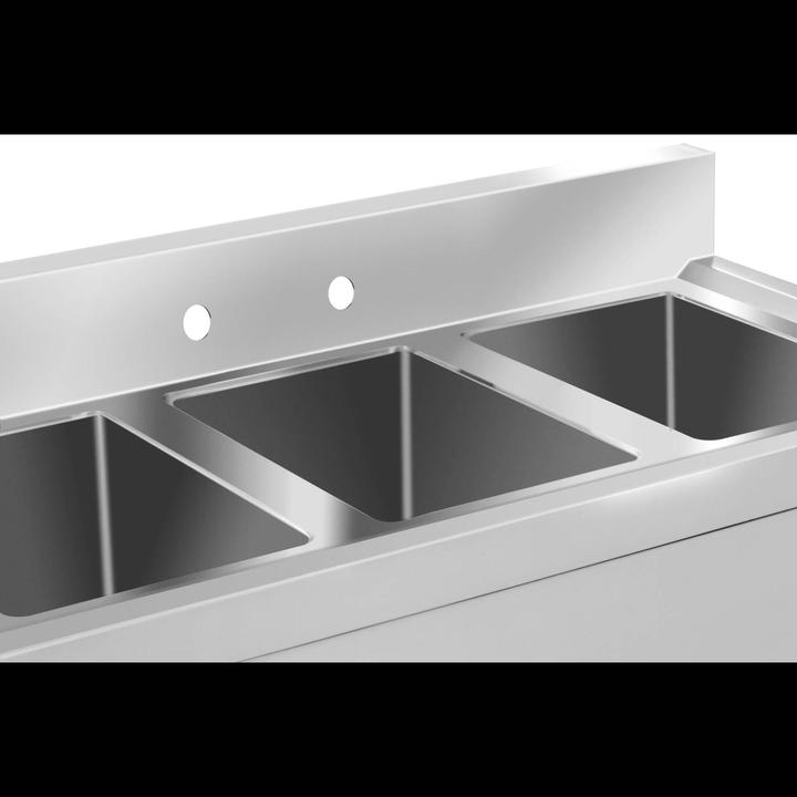 Image du produit Royal Catering Evier professionnel – 3 Bacs – 100 x 50 x 97 cm