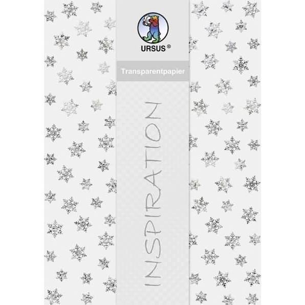Ursus, Bastelpapier, Transparentpapier Silver Style 115g/qm A4 VE=5 Blatt Schnee (115 g/m², 1 x)