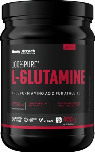 Actual product image Body Attack 100% Pure L-Glutamine (400g can) (1 Piece, 400 g)