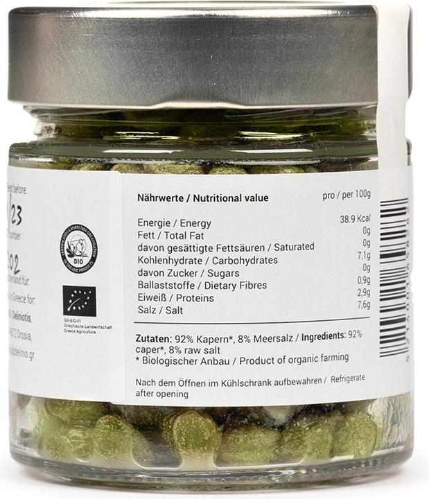 Actual product image Delinio Organic capers, only in sea salt, without brine (313 g)
