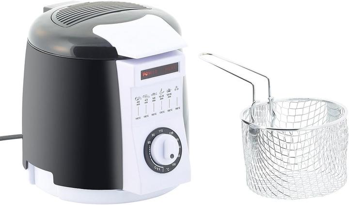 Rosenstein & Söhne 2er-Set kompakte Tisch-Fritteusen mit Fondue-Set