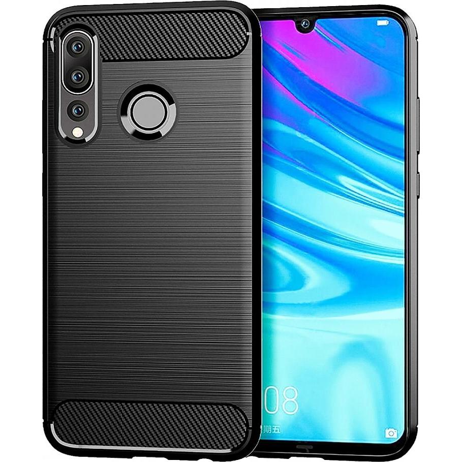 Screenguard Huawei P40 Lite E Hülle Carbon Brushed Soft TPU (Huawei P40 Lite E), Smartphone Hülle, Schwarz
