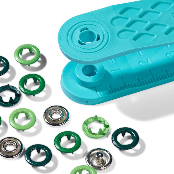 Actual product image Prym Love press stud jersey, green 8 mm, card 21 pcs.