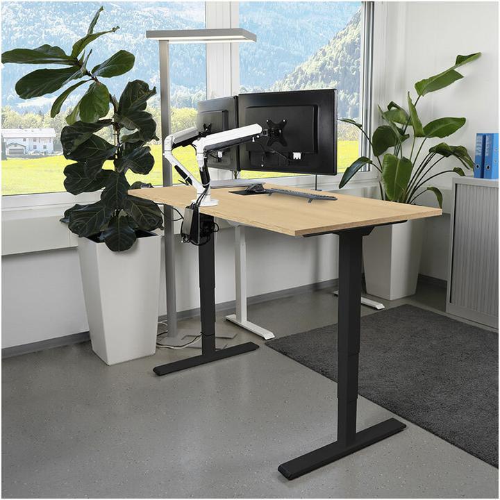 Immagine prodotto Contini höhenverstellbarer Bürotisch 160 x 80 cm Ahorn Natur / Gestell schwarz