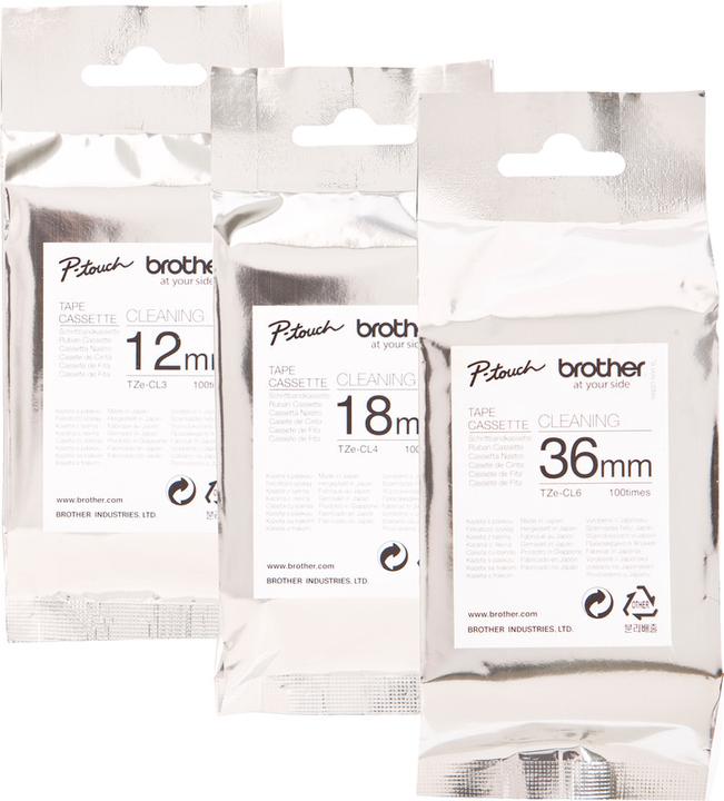 Actual product image Brother TZE-CL4 Cleaning Cassette (1.80 cm, Black)