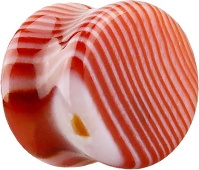 Produktbild Star Piercing Flared Plug roter Achat Stein (Mineralisch, ohne Messing)
