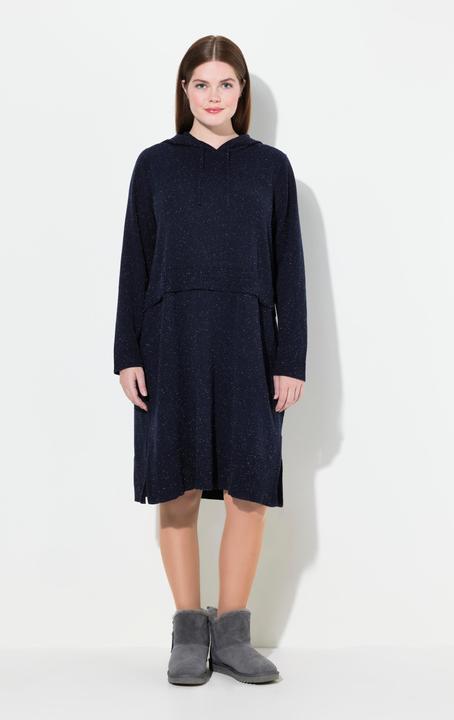 Produktbild Ulla Popken Strickkleid, Noppen, Kapuze, Langarm (54)
