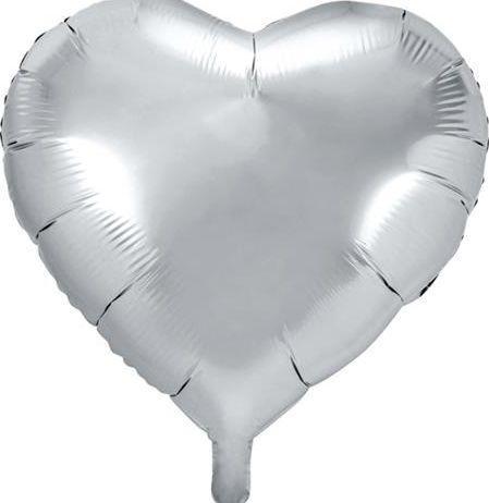 Produktbild Partydeco Herzballon Silber 45cm (1 x)