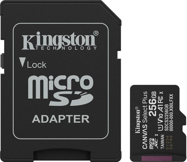 Produktbild Kingston Canvas Select Plus microSDXC 256GB Gen3 (256 GB, microSDXC, U1, UHS-I)