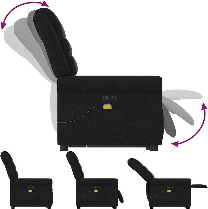 Immagine prodotto vidaXL Poltrona massaggiante elettrica con ausilio per la risalita, tessuto nero