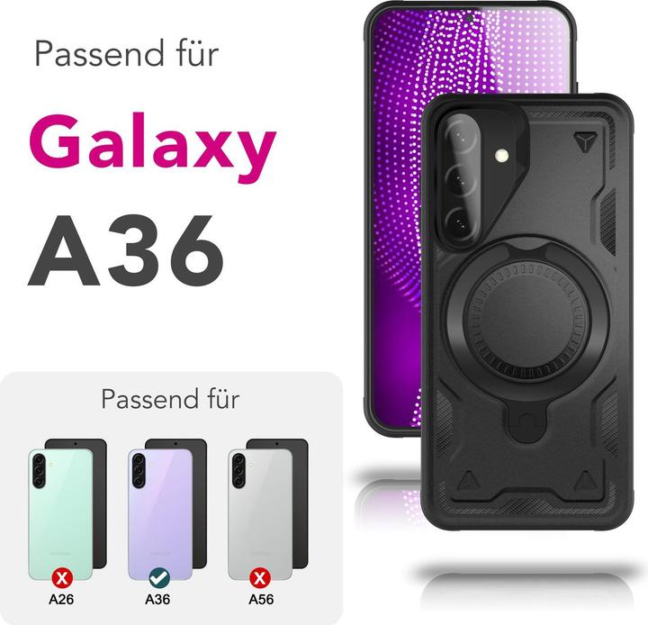 Actual product image Nalia Stormguard - Stabile Panzer Hülle mit MagSafe & 360-Grad Ringhalter - Military Cover (Samsung Galaxy A36)