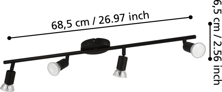 Produktbild EGLO 32432 BUZZ-LED LED Spot 4x2,8W 685x65mm Schwarz (960 lm, GU10)