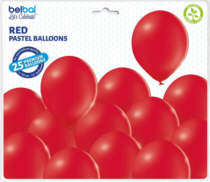 Actual product image Belbal 25 Deco Round Balloons Ø 33 cm RED (25 x)