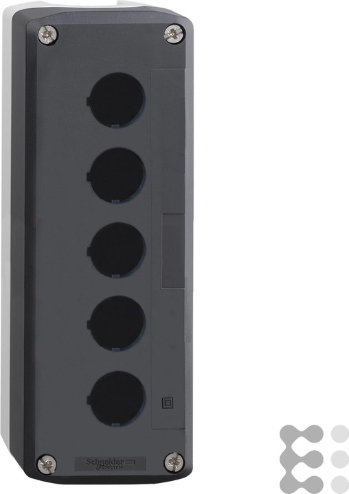 Produktbild Schneider Electric Tastergehäuse 22mm 5 Loch grau