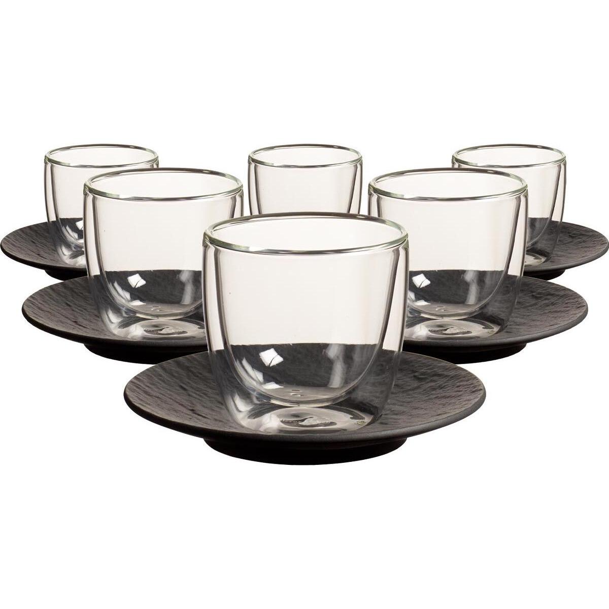 Villeroy & Boch, Tasse, Manufacture Rock Espressogläser mit Untertassen (70 ml, 12 x)