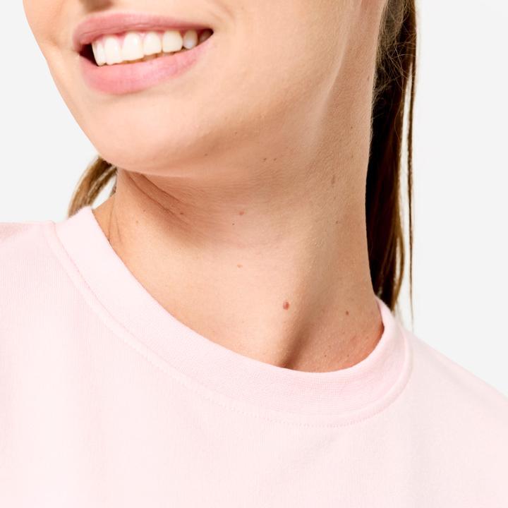 Image du produit Domyos Sweat de training col rond femme, rose clair (XXL)