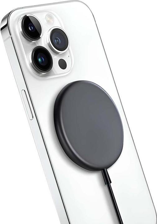 Actual product image Crong MagSpot Wireless Charger - Aluminiowa ładowarka MagSafe 15W (Graphite) (15 W)