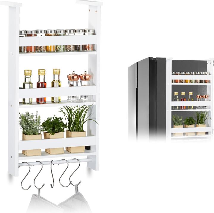 Immagine prodotto Relaxdays Rack di spezie per il frigorifero, scaffale di stoccaggio per la cucina (42 x 20 x 74 cm)