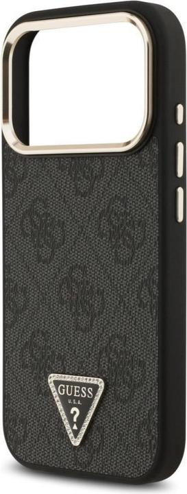 Produktbild Guess Case Magsafe 4G PU Leather Case With Triangle Logo And Gold Metal Camera Frame For iPhone 17 P (Apple iPhone 17 Pro)