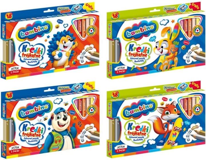 Actual product image St. Majewski Triangular BAMBINO coloured pencils 18 colours in wood + temp. (18 x)